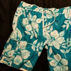 MENS MOSSIMO BOARD/ SWIM SHORTS. FLORAL PRINTS, XL